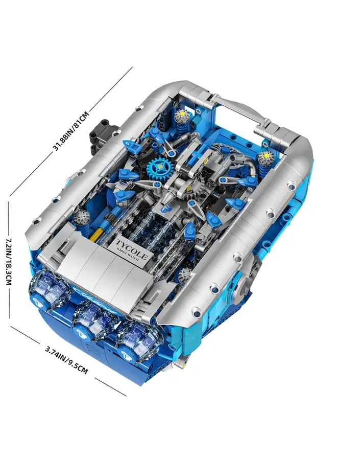 T4057 3D Mechanical Watch Model Building Blocks Set 1006 Pcs Educational Construction Toy Blue - Image 2